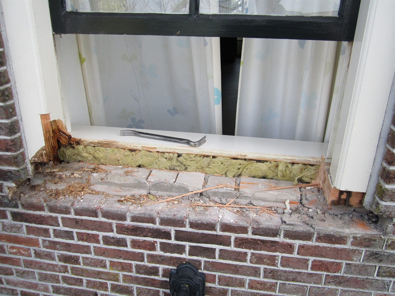 Onderdorpel + waterslag verwijderd